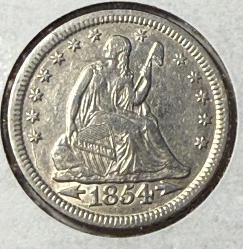 1854 seated liberty quarter with arrows