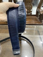Men's belt, Genuine Ostrich Leg Leather Skin belt, Ostrich BLUE belt, Handmade