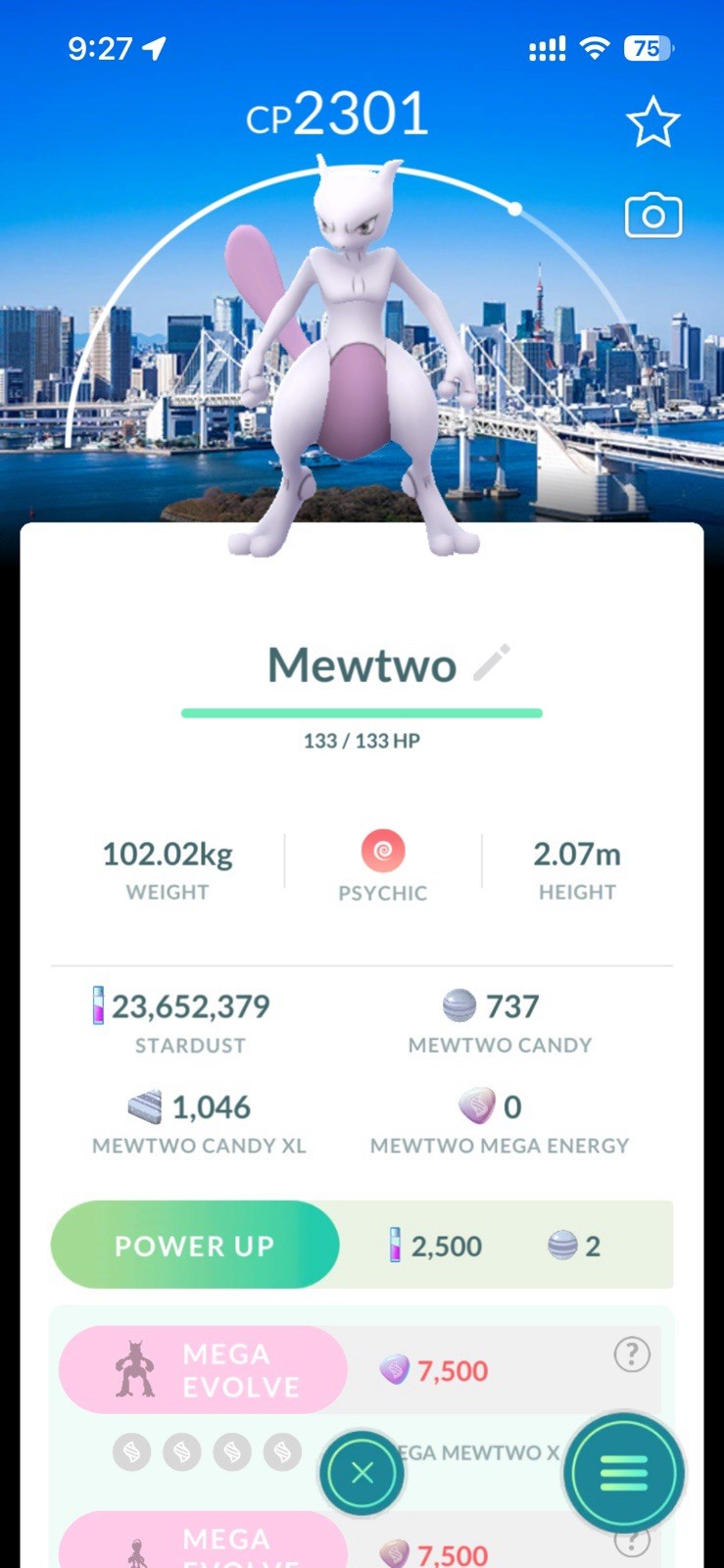 Mewtwo with Tokyo Background with Counter + Psystrike - Pokemon Go Trading ✅