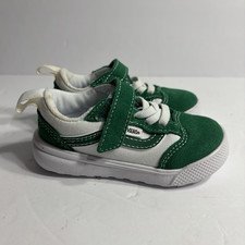 VANS Off The Wall Toddler Green/White Suede Hook  Loop Low Top US 6T Toddler