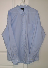 STAFFORD TRAVEL PERFORMANCE SUPER SHIRT MENS 17 1/2-36-37 REGULAR FIT BLUE LS