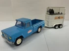 VINTAGE TONKA JEEP PICKUP TRUCK W TRAILER & HORSES