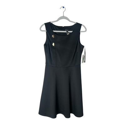 #ad Jessica Simpson Fit amp; Flare Ponte Knit Dress Black Sleeveless Lined Sz 8 $29.95
