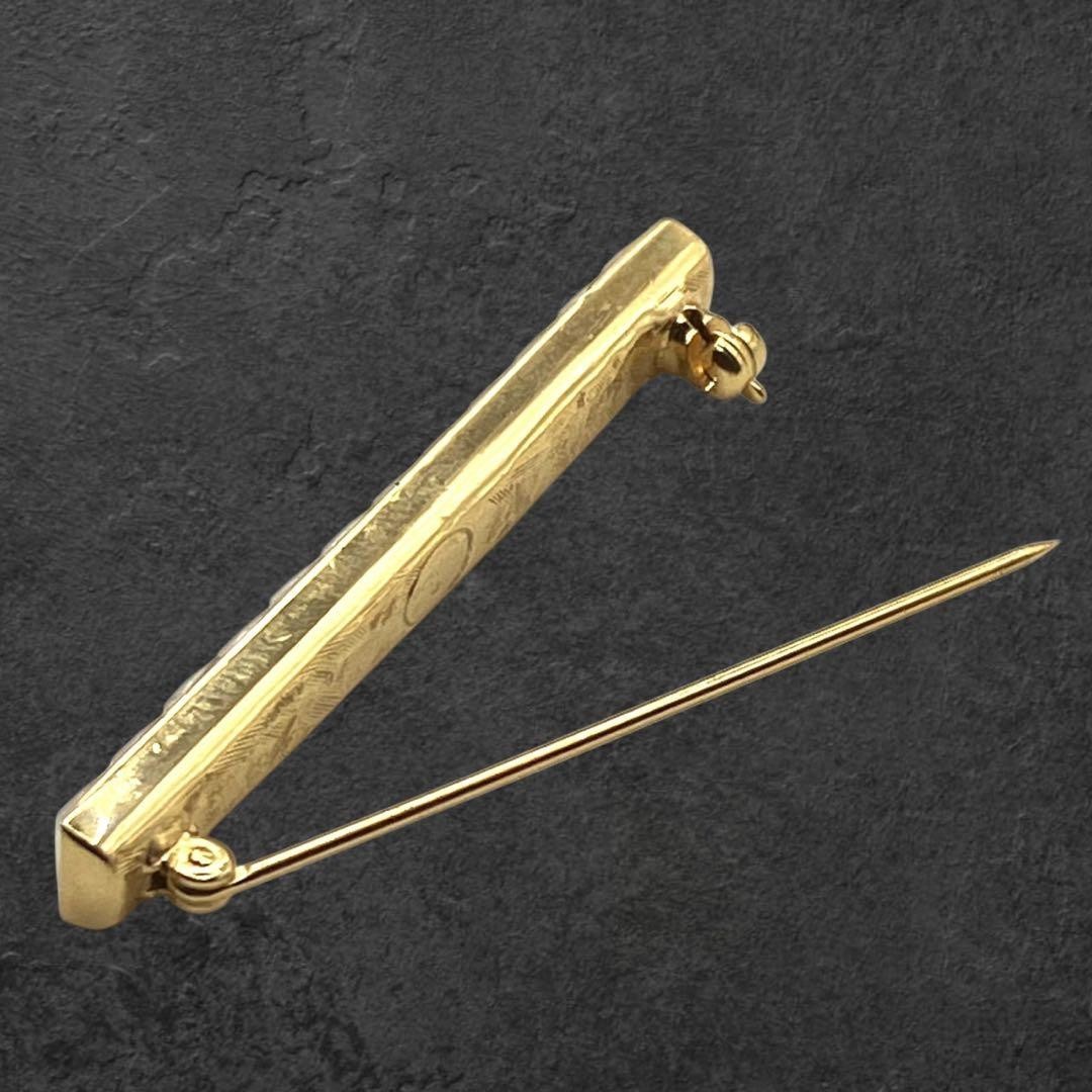 GIVENCHY Vintage Gold Bar Brooch Clear Rhinestone 5cm Signed Designer Jewelry thumbnail 8