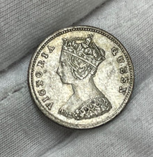 1865 Hong Kong 10 Cents Silver Coin Great Condition