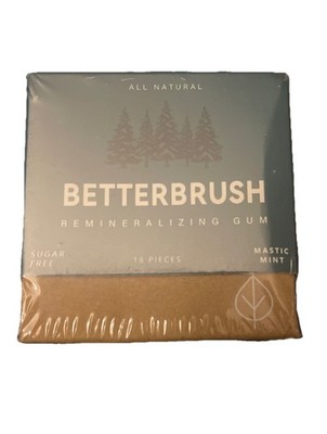 BETTER BRUSH-Remineralising Organic Chewing Gum Mastic Mint - 18 Piece