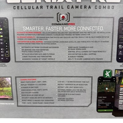 Trail Camera Stealth 2 Pk Sonix Pro 36 MP Cellular Dual Sim 80 ft