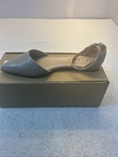 Journee Collection Reba Pointed Toe Ankle Strap Flats Size US 7M Taupe
