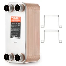 VEVOR Heat Exchanger, 5"x 12" 50 Plates Brazed Plate Heat Exchanger, Copper/316L