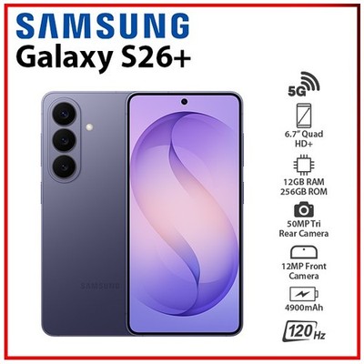 Samsung Galaxy S26+ 5G 12GB+256GB VIOLET Dual SIM Unlocked Android Mobile Phone