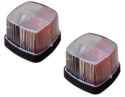2x Aspöck SQUAREPOINT Umrissleuchte rot/weiss 21-5700-007 mit Leuchtmittel