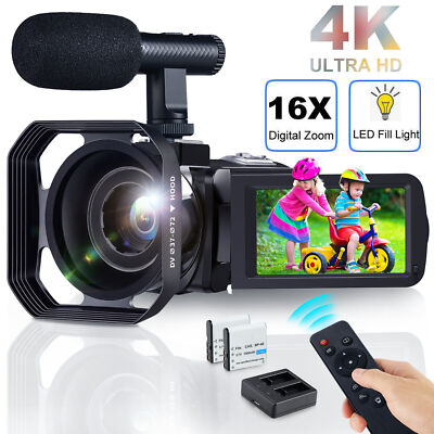 4K Ultra HD 48MP Videokamera Camcorder WiFi LED 16X Digital Zoom 3 Zoll IPS