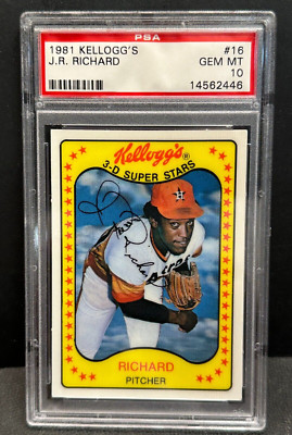 J R Richard 1981 Kellogg s Card 16 Graded PSA 10 GEM MT Astros POP 13 j-r-richard-1981-kellogg-s-card-16-graded-psa-10-gem-mt-astros-pop-13