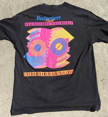 Vintage Rolling Stones Steel Wheels 1989 T Shirt Concert Tee 80s