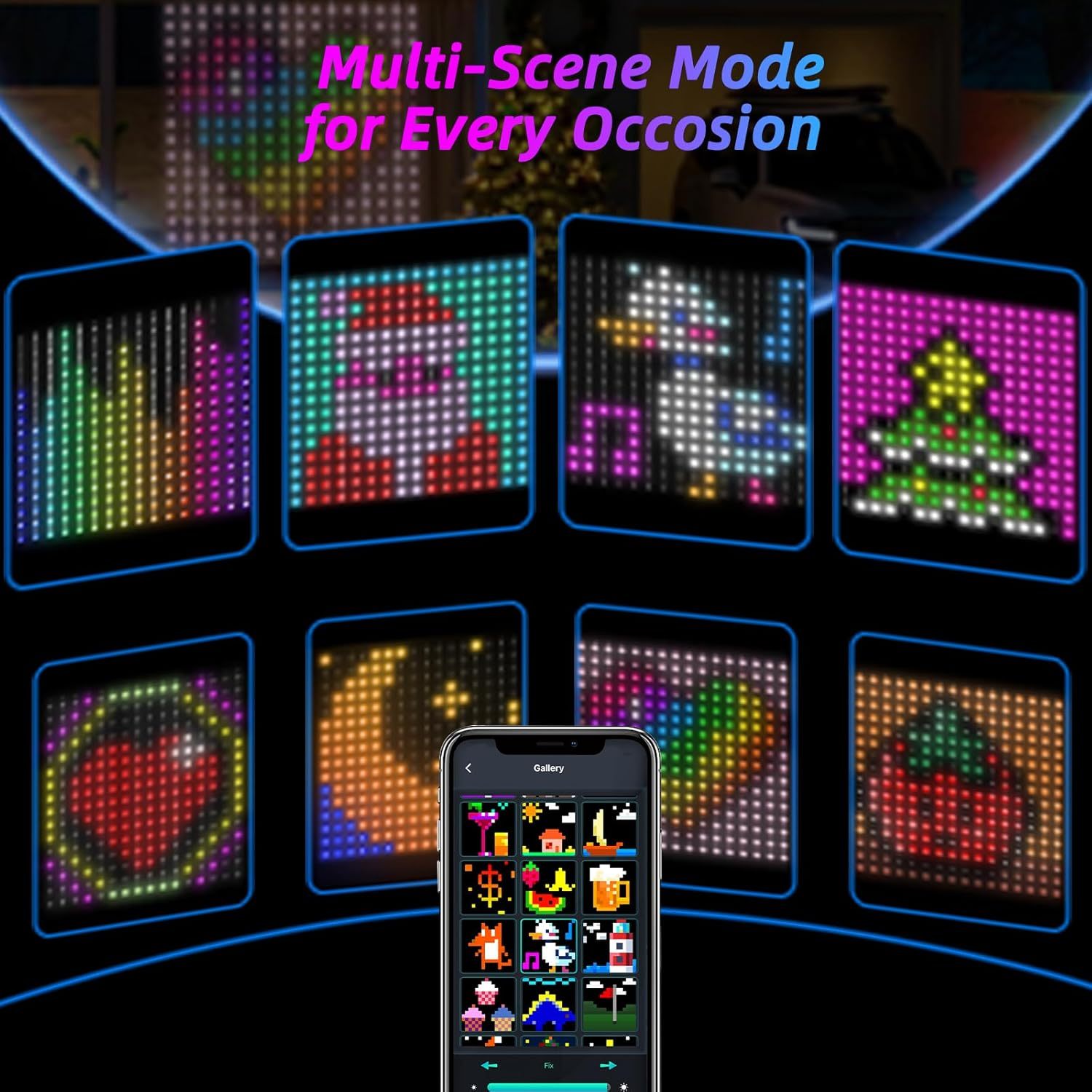 Smart LED Curtain Lights with App&Remote Color Changing Dynamic Window ...