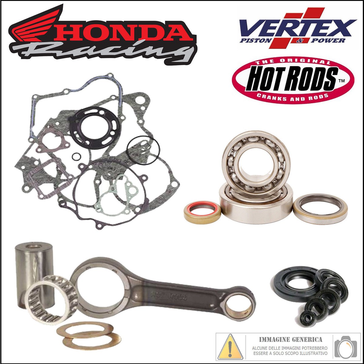 Engine Revision Kit Connecting Rod Bearings Gaskets Seals Honda CR