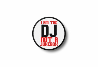 Patch Badge Embroidered Printed Iron-On DJ Not Jukebox Bag