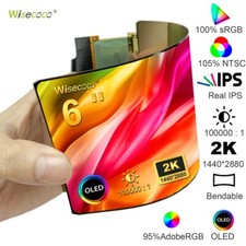 6'' 1440 2880 2K OLED Flexible Display Gaming Display 100 sRGB Bendable Screen