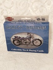 Harley Davidson Motor Cycles Two Decks Playing Cards With Collectible Tin tblhp1