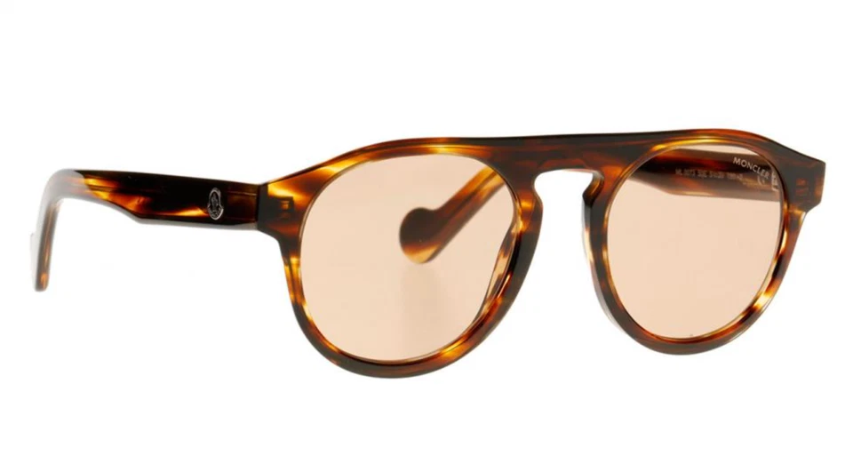 MONCLER ML0073 50E 深哈瓦那棕色男式太阳镜 51-20-150 意大利新品 — 第 3/4 张图片