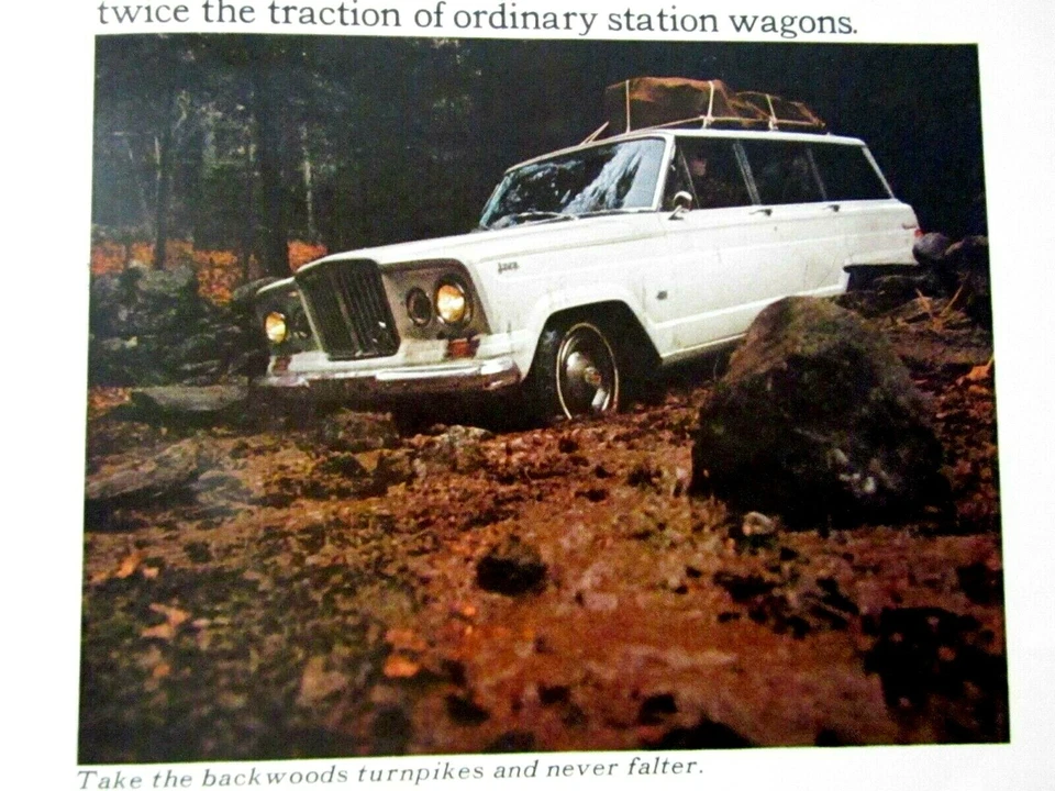 Jeep Wagoneer 1965 vintage dos veces la tracción anuncio impreso original 8,5 x 11" Foto 4 de 4