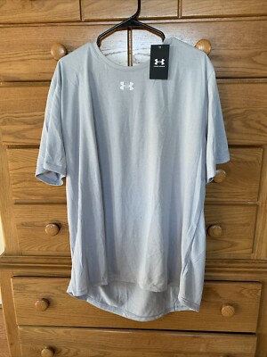 New Mens Under Armour Team Tech Short Sleeve Shirt, Gray, Small