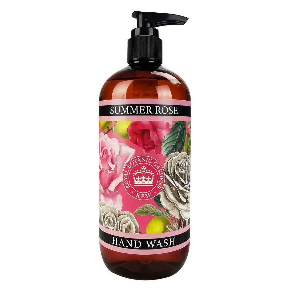 ENGLISH SOAP COMPANY Royal Botanic Gardens Kew Scented Hand Wash Liquid Soap Summer Rose 500ml