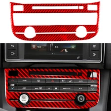 For Jaguar F-Pace 2016-19 Red Carbon Fiber AC Console Cover Trim