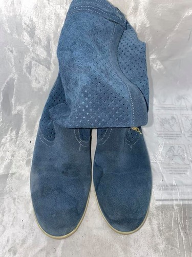 Stivali Stivaletti Donna Polpaccio Forati Estivi Blu Azzurro 38 Alto Schuhe  | eBay
