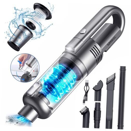 Handheld Vacuum Cordless, Car Vacuum Portable Rechargeable ???? Silver-image