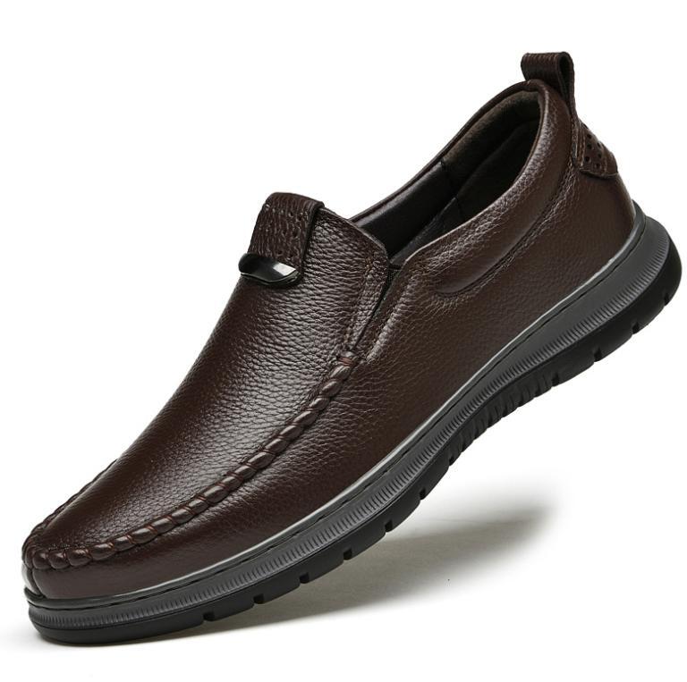 SAOLA Mocassino uomo a punta pull on business Oxford papà pompa nero scarpa brogue marrone
