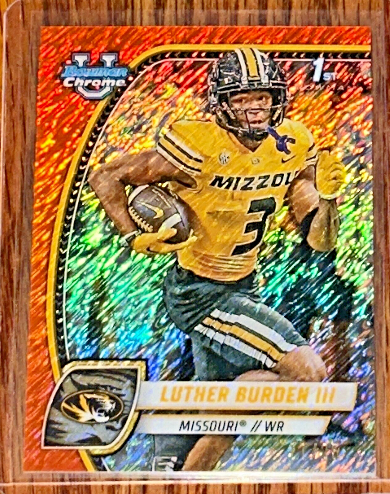 2024 Bowman Chrome U Luther Burden III Orange Shimmer Refractor #'d /25 1st