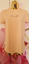 O LA VOGA BEIGE T- SHIRT TOP LADIES SIZE 8 10 S M MEN SIZE XS S SMALL DEFECTS