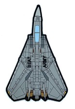 F-14 Tomcat Beat Army PVC Patch, 5x8 inch, Hook and Loop