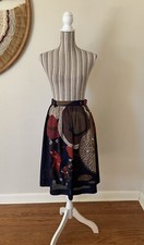 Vintage 1970s African Skirt Abstract Print Women  s Small