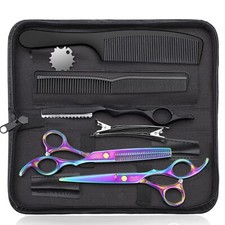Hair Cutting Scissors Set - Professional 10 PCS Haircut Scissors kit Texturiz...