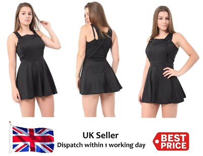 womens black swing dress