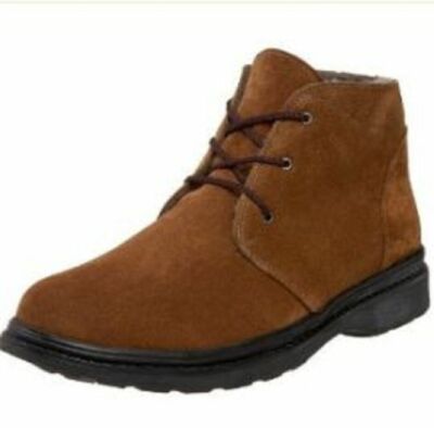NIB Pajar Max Medium Brown Suede Sheepskin Lined Ankle Boots Men's 7 E Wide