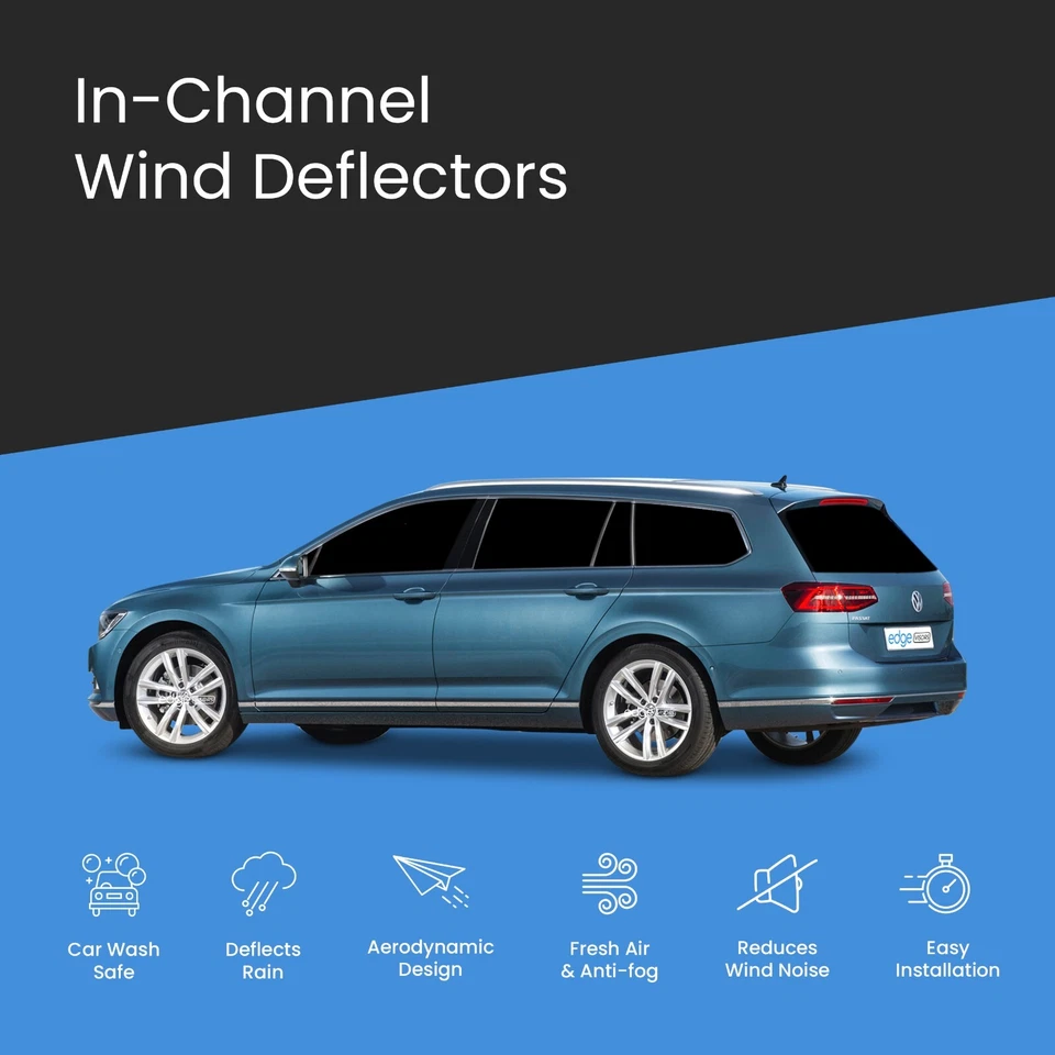 Deflectores de viento para VW Passat B8 2014-up 5 puertas Estate/todo terreno 4 piezas tintados - Imagen 3 de 4