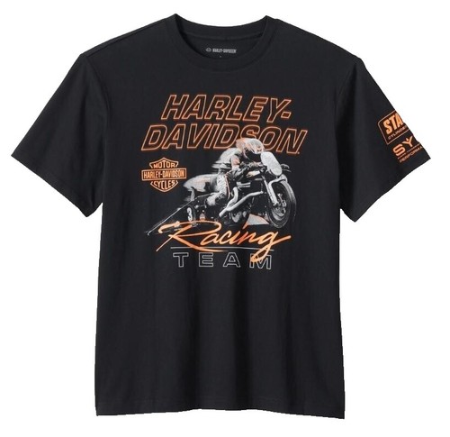 Harley-Davidson Women's Script Font Laced Sleeve Shirt - 96115