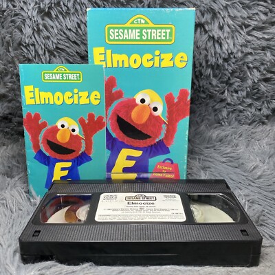 Elmocize VHS Tape 1996 Elmo Kids Video Sesame Street Exercise Workout Movie Film