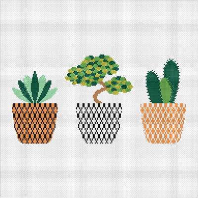 Kaktus und Sukkulenten Kreuzstichmuster von Meloca Designs