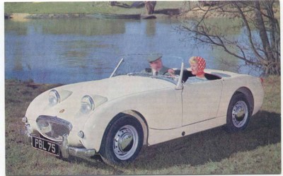 Austin Healey Frog Eye Sprite Original Fabrik ausgegeben Postkarte Pub. Nummer 1762