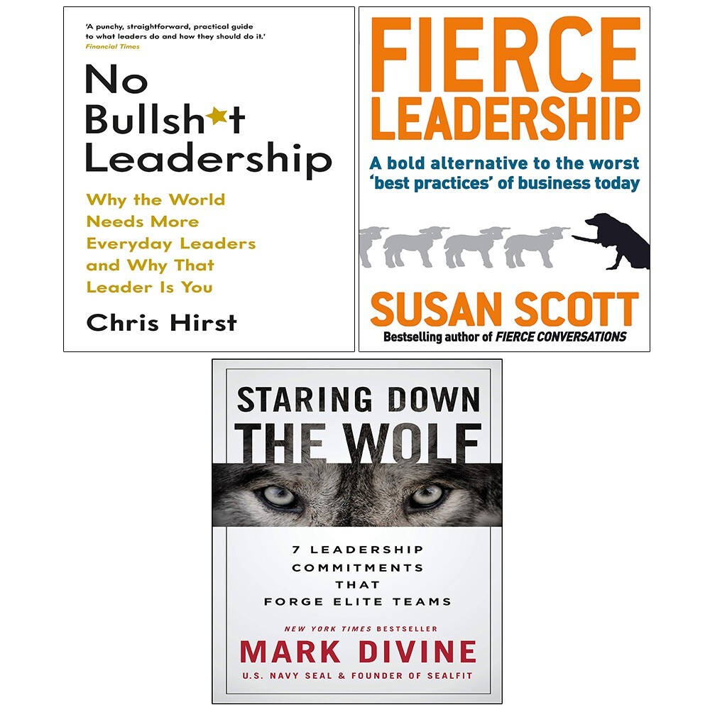 No Bullsh*t Leadership, Staring Down the Wolf, Fierce Leadership 3 Books Set NEW