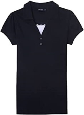 NWT NAUTICA GIRLS NAVY BLUE POLO UNIFORM SHIRT SIZE XL