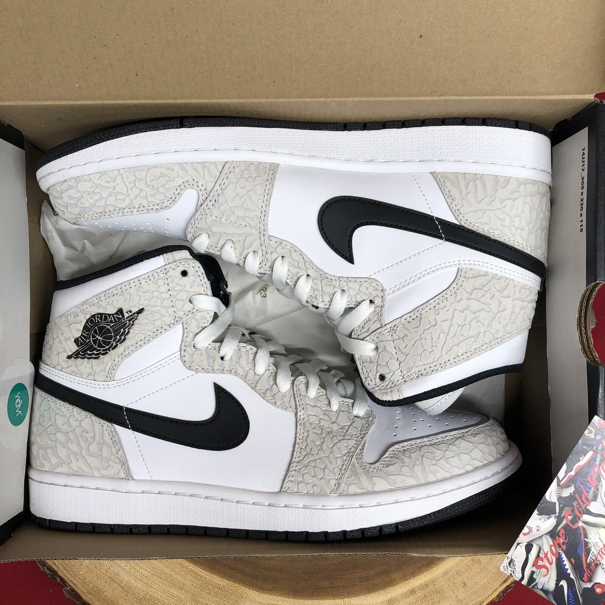 Nike Air Jordan Retro I 1 Elephant Print White Grey Un  display picture 1