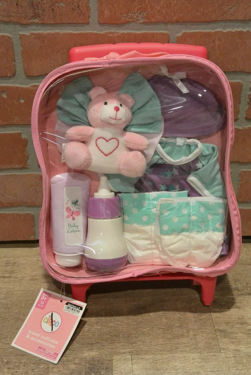 Circo Target Baby Doll Travel Suitcase Accessories Set Clothes Diapers Bottle