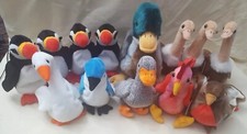 Lot of 13 Mixed Vintage TY Beanie Baby / Buddy Birds Ducks Plush Read Lot C