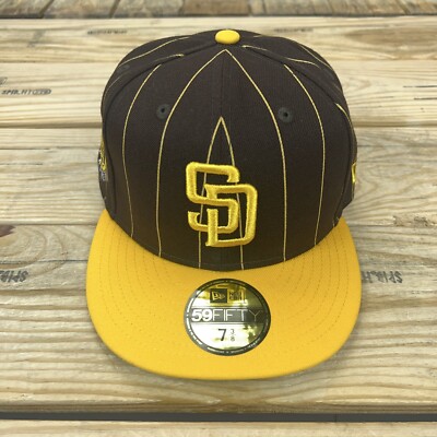 San Diego Padres New Era 59Fifty Throwback Pinstripe Fitted Hat SIze 7 3/8