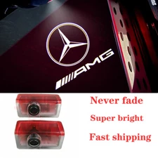 2X HD AMG LED Door Welcome Courtesy Shadow Light For Benz C-Class 4doors 2015-20